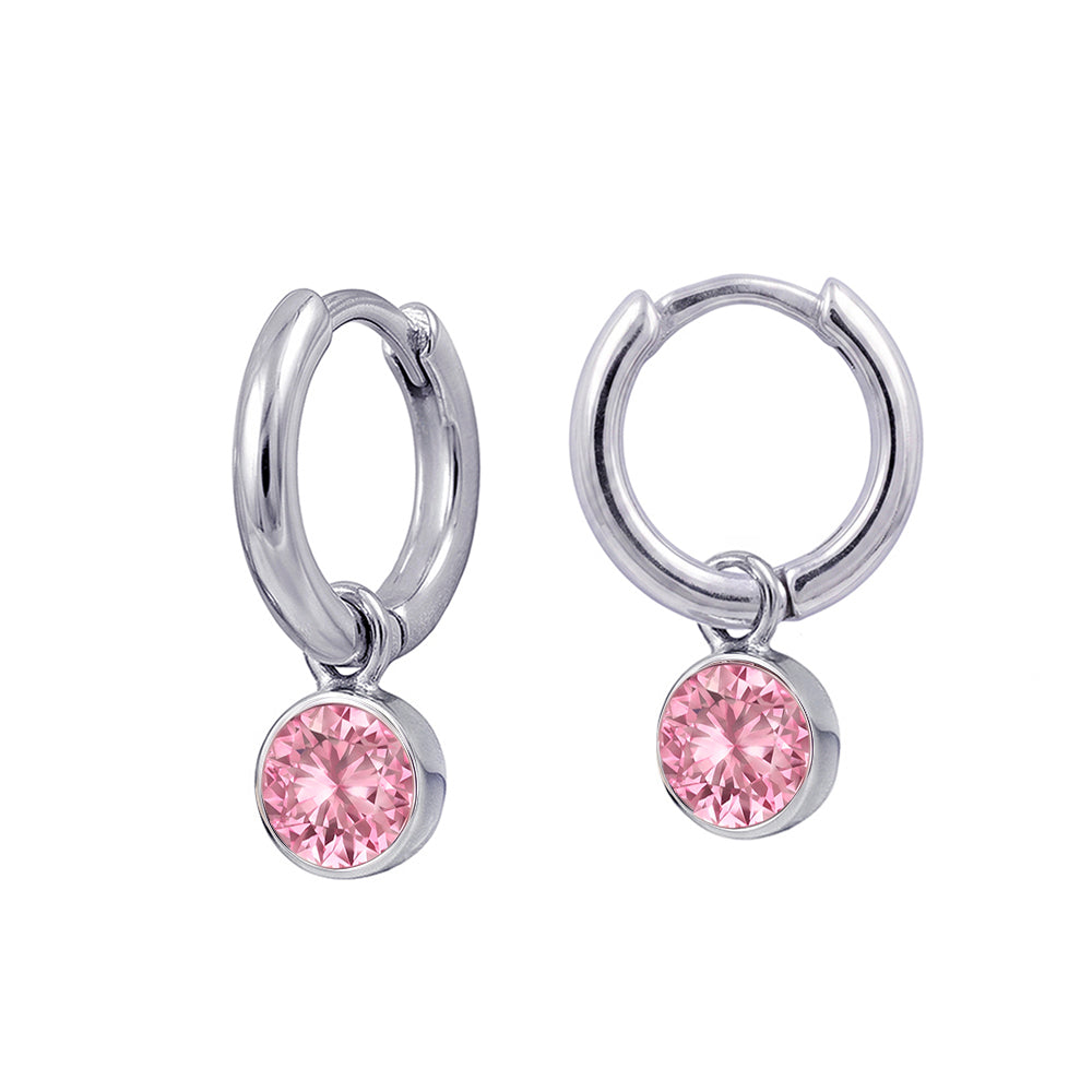 Sterling Silver October Huggies