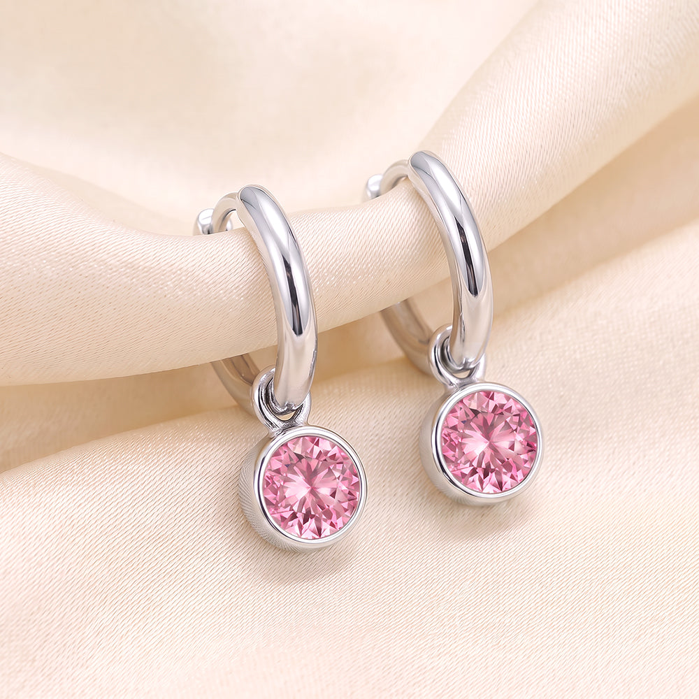 Sterling Silver October Huggies