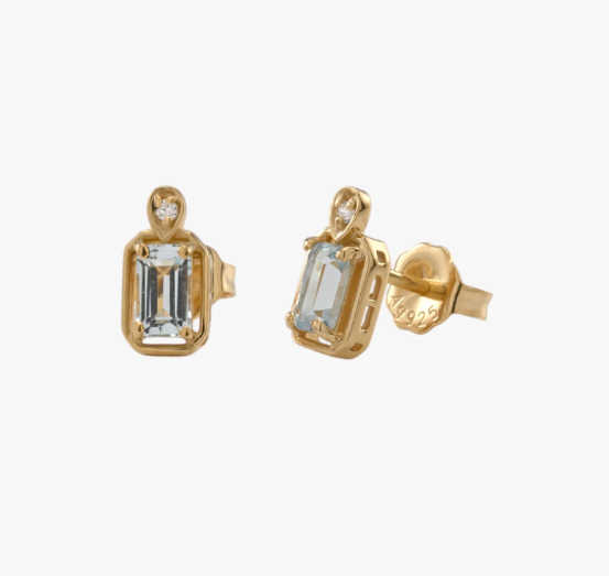 Yellow Gold Plated Maeve Stud Earrings