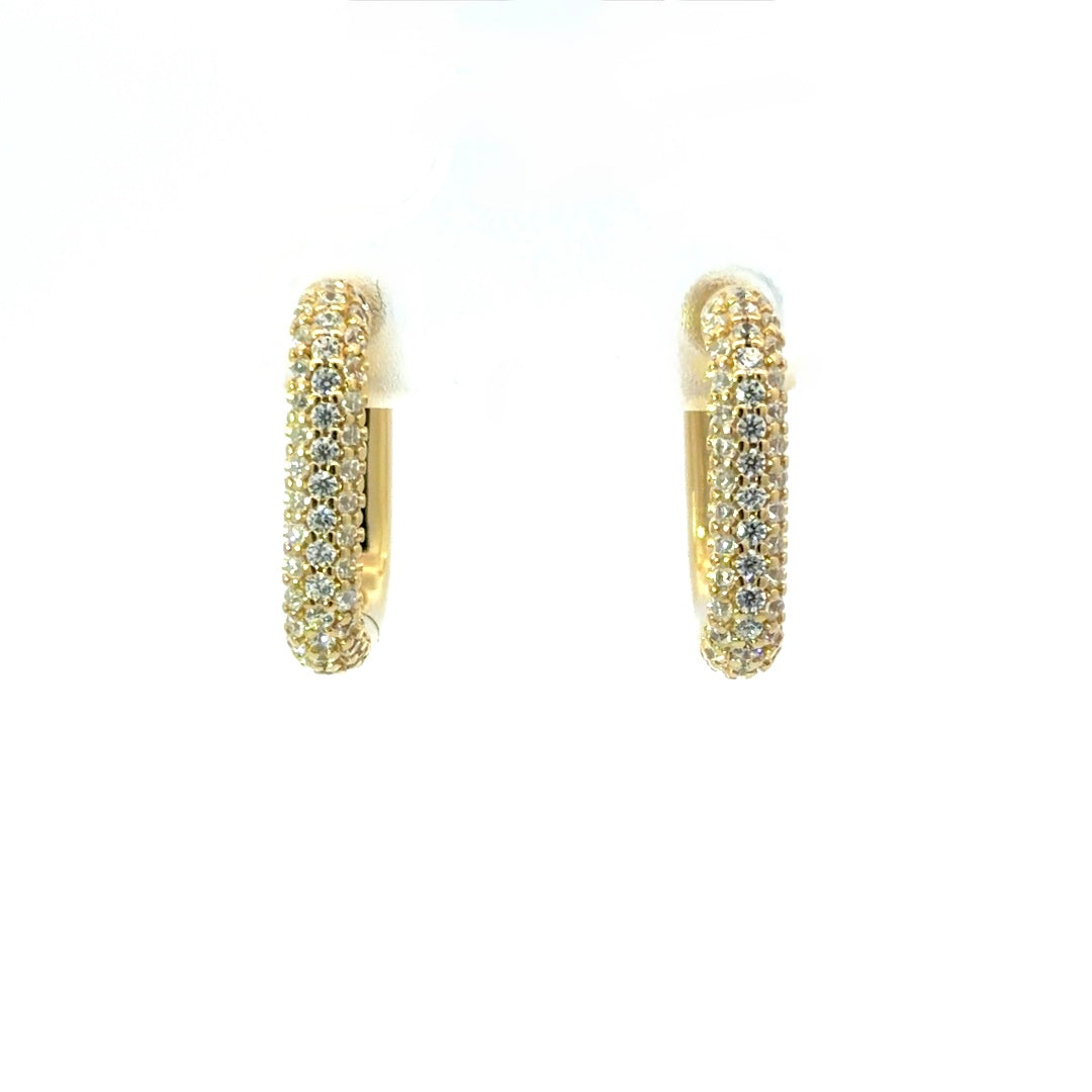 Sterling Silver Plated CZ Huggies