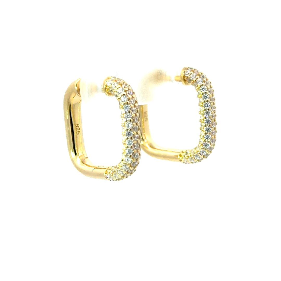 Sterling Silver Plated CZ Huggies