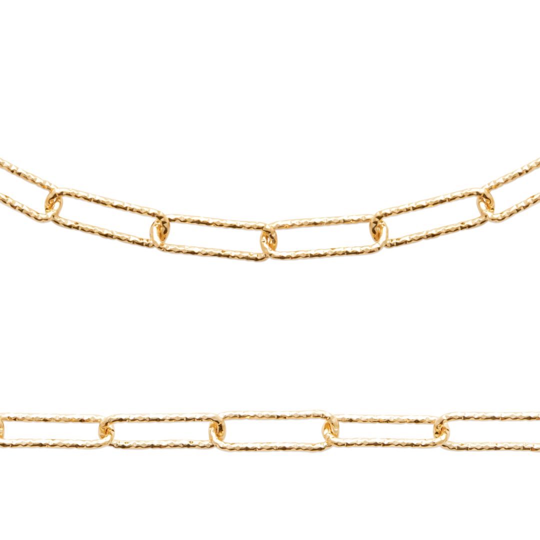 18ct Yellow Gold Plated Paperclip Chain
