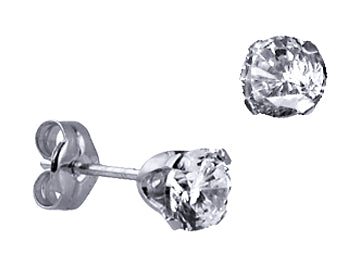 Sterling Silver Cubic Zirconia Stud Earrings