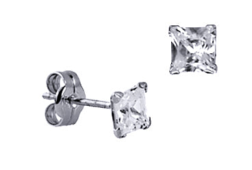 Sterling Silver Cubic Zirconia Stud Earrings